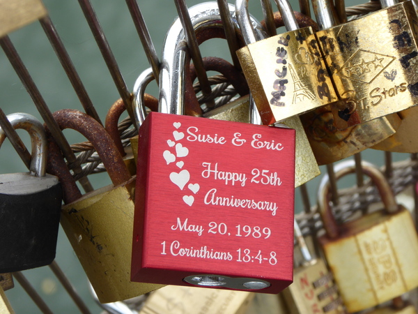 Locks on a bridge in Paris