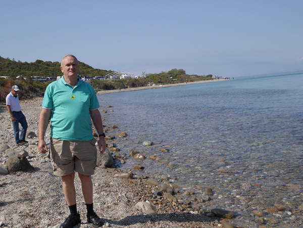 On the beach at Anzac Cove